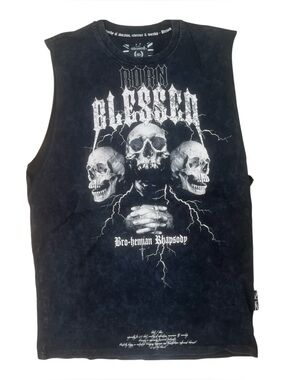 Sz M blessed brand (Skull Graphic Muscle Tank )- Black